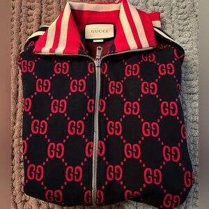 Gucci monogram print track suit top size small
